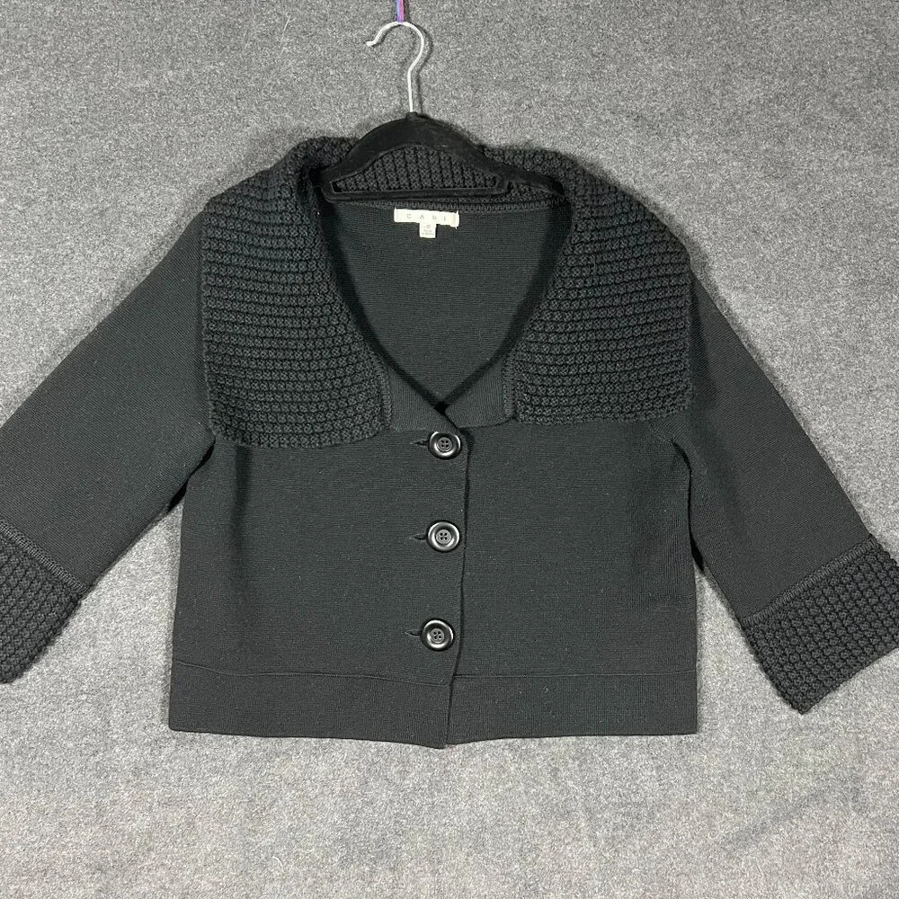 CABI  Jackie O Wool Blend Cardigan Sweater Black Women's small Style 502